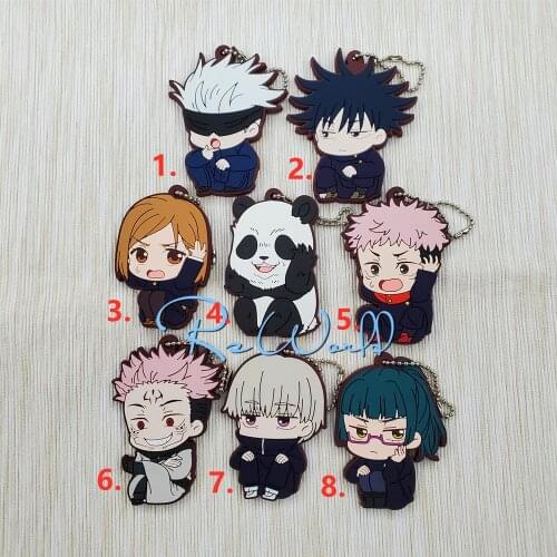 Jujutsu Kaisen Fushiguro Megumi Gojo Satoru Toge Original Japanese anime figure Rubber Mobile Phone Charms Keychain Strap Keyrin