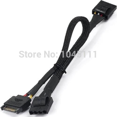 CPP15P-304PX2 SATA 1 To 2 IDE 4PIN Power Adapter Cable Serial to Parallel Power Line