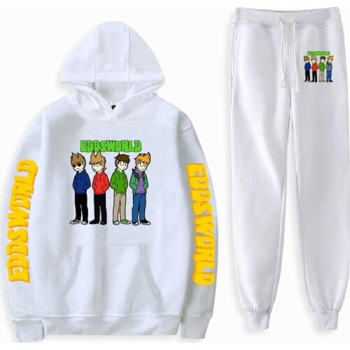 WAWNI Eddsworld Hoodie Suit Winter 2 Pieces Sets Cosplay Two Piece Suit New Anime Wtreetwear Suit Fashion Style Pullover Pants