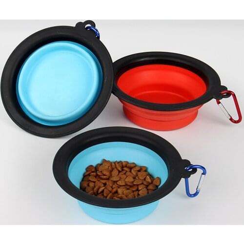 Colorful Pet Accessories Large Collapsible Dog Pet Folding Silicone Bowl Outdoor Camping Travel Portable Dishes Pet Products