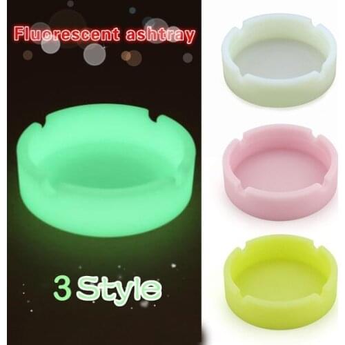 Creative Ashtrays with Luminous Silica Gel Ashtray Light Circular Ashtray Cigar Mini Ashtray Ashtry Outdoor Gift for Boyfriend