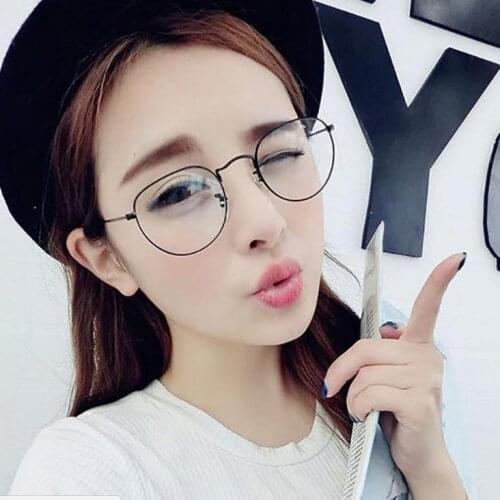 Round Anti Blue Light Glasses Frame Women Polygon Metal Eyeglasses Frames Men Clear Lens Myopia Optical Computer Eye Glasses
