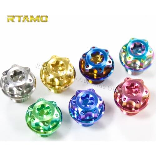 Motorcycle Crankcase Cap Titanium Oil Filler Screws Cover Plug M14x1.5 For Yamaha