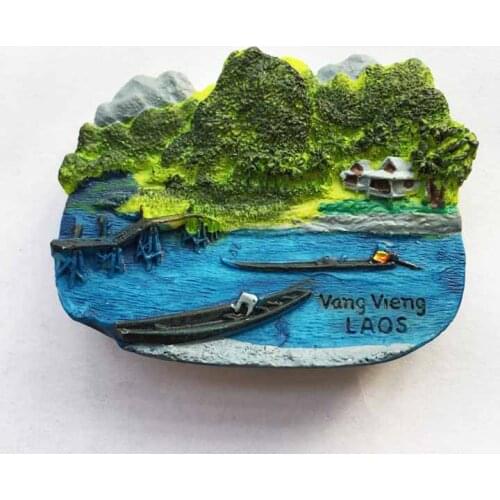 Laos Vang Vieng tourism souvenir Fridge Magnets