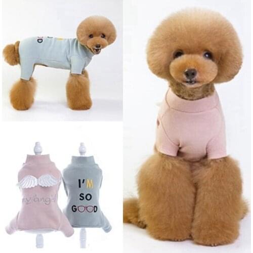 Cute pajamas for small dogs Clothes for companion dogs puppy jumpsuit dog coat printed shirt for Pomeranian dogs