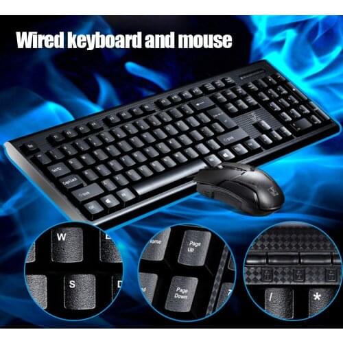 Keyboard Mouse Set Wired Universal for Home Office Computer Desktop PC ND998