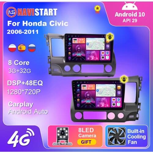 10 inch 4G WIFI For Honda Civic 2006-2011Car Radio Multimedia Player Navigation Car Android Auto Carplay 2 din Android 10 No DVD