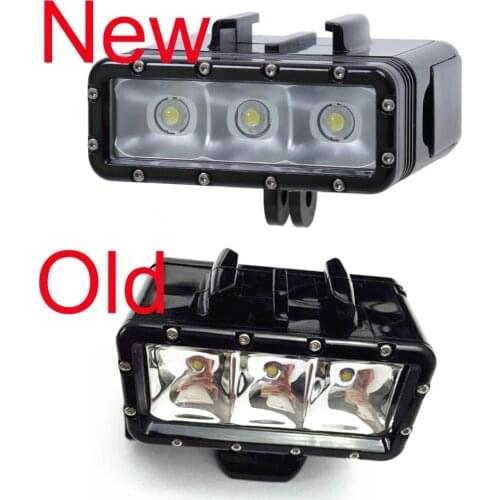 NEWEST Accessories Go Pro waterproof LED video Underwater Diving Light gopro + buckle mount For GoPro Session/Hero4/3+/3/Xiaomi