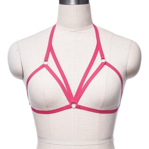Pastel Goth Cosplay Cage Bra Fetish Wear Harness Things Adjustable Body Harness Sexy Lingerie Gothic Top Bondage Harness