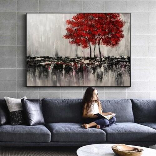 Modern Trees Landscape Vintage Posters And Prints Abstract Nature Scenery Wall Art Canvas Pictures For Living Room Cuadros Decor