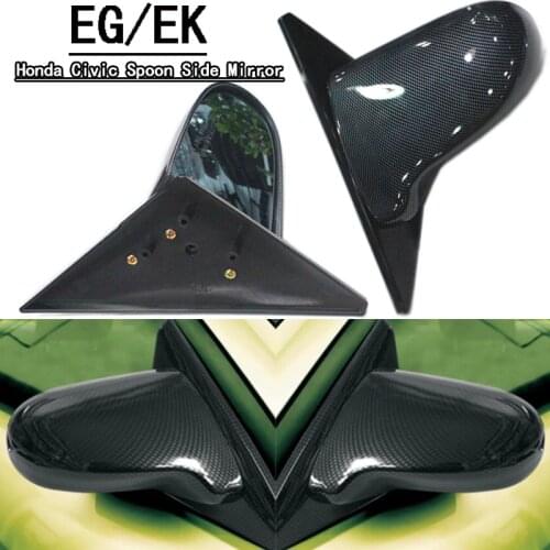 FIT FOR HONDA CIVIC EK EG SPOON SIDE MIRROR CARBON FIBER LOOK 4 DOOR MOD DIY WIRA SATRIA Set