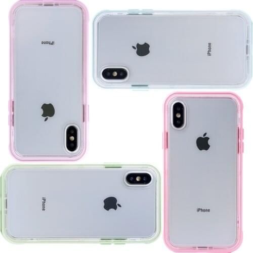 Candy Colors Clear XR Phone Cover Green Blue Back Shell for iPhone 11 Max Xs Case 12Mini 7 8 Plus X iPhone 11 Pro 12Pro Max XR