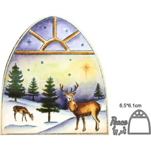 Cutting dies window deer metal cutting dies cut die mold decoration Scrapbook paper craft knife mould blade punch stencils dies