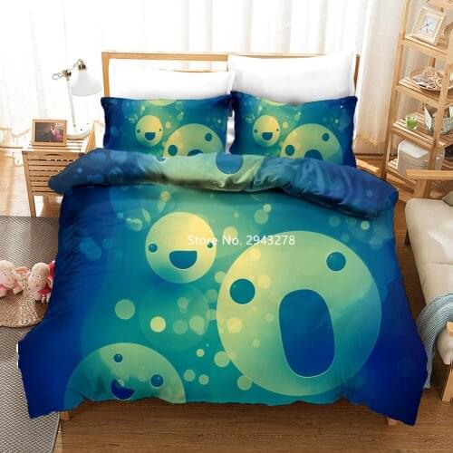 Cute Healing Cartoon Smiley Face Pattern 3D Printed Bedclothes Bedclothes Down Quilts Pillowcases Deluxe Full-size Bedclothes