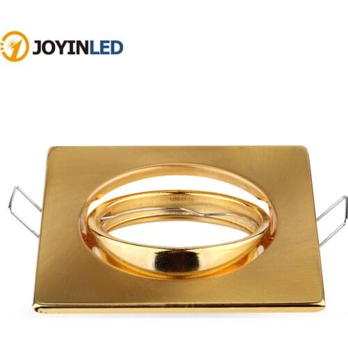 Modern Square Golden Recessed Spotlight Mounting Frame MR16 GU10 Socket Adjustable Ceiling Fitting Hole Lamp Lighting Fixture