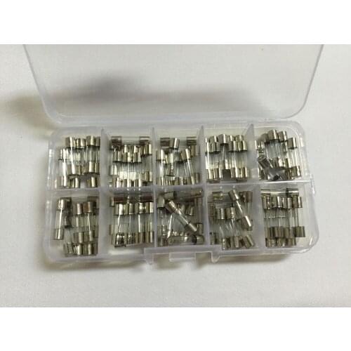 Free shipping 100 Boxed 5x20mm glass fuse 0.1A 0.5A 1A 2A 2.5A 3A 4A 5A 7A 8A fuse
