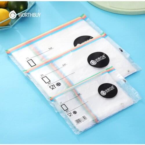 WORTHBUY Food Grade Plastic Fruit Food Storage Bag Keep Fresh Reusable Food Packaging Bag Leakproof Kitchen Storage Organization