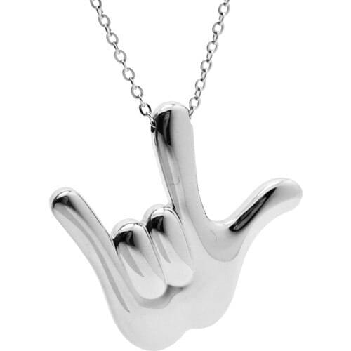 Jewelry Shop Metal Rock N Roll Symbol Stainless Steel Pendant