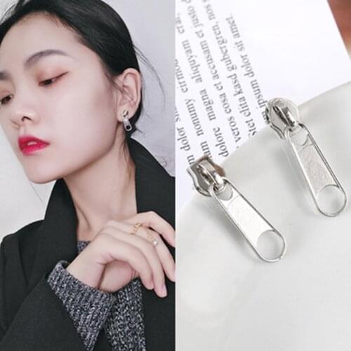 2021 Personality Cool Zipper Stud Earrings For Women Fashion Jewelry Punk Rock Style Simple Individual Wholesale Funny Party