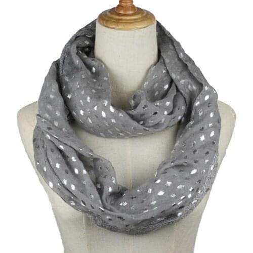 Winter Women Bronzing Infinity Scarf Ring Scarves Fashion Shinny Loop Scarves Snood Shawl Neckerchief