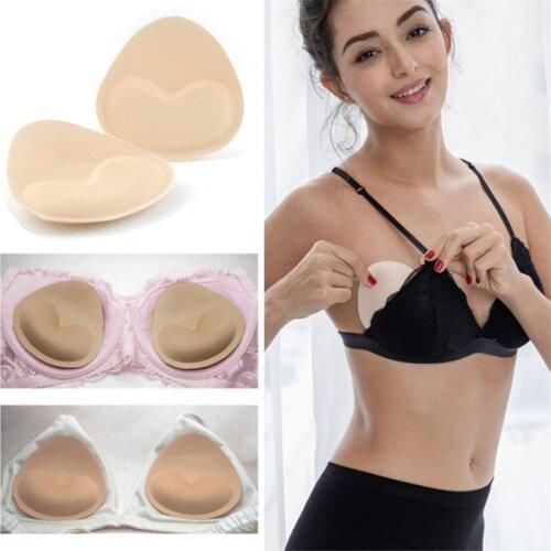 1 Pair Woman Swimsuit Pads Sponge Foam Push up Enhancer Chest Cup Breast Bikini Swimwear Inserts Triangle Bra Pad Breast Lift