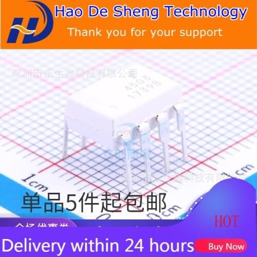 10PCS/LOT HCPL4503M DIP-8 1Mbit/s Single-channel High-speed Logic Gate Output Optical Coupling New Original In Stock
