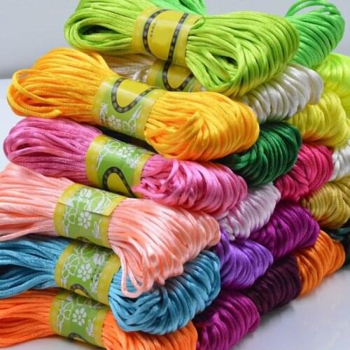 2MM Rattail Satin Cord Shamballa Macrame Beading Nylon Kumihimo String DIY Knit