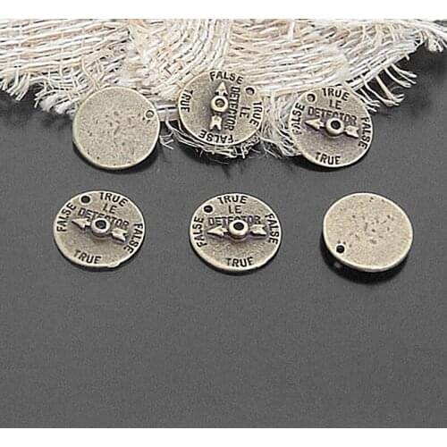 B195)20 pieces 15mm Antique Bronze Zinc Alloy Round Charms Pendants Diy Jewelry Findings Accessories Wholesale