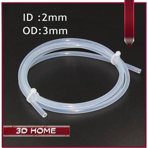 3D printers Imported 1M 2*3mm Clear PFA PTFE Tube PiPe, J-head hotend RepRap Rostock Bowden Extruder ID 2mm OD 3mm