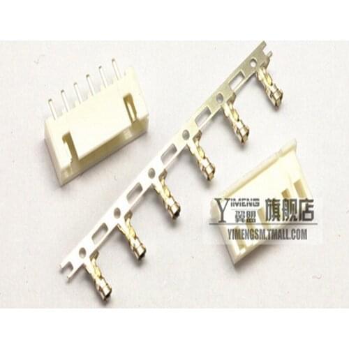 50Set/Lot XH2.54 2.54mm 6Pin 6P Straight Needle 180 degree Male Pin Header + Terminal + Female Housing Connector