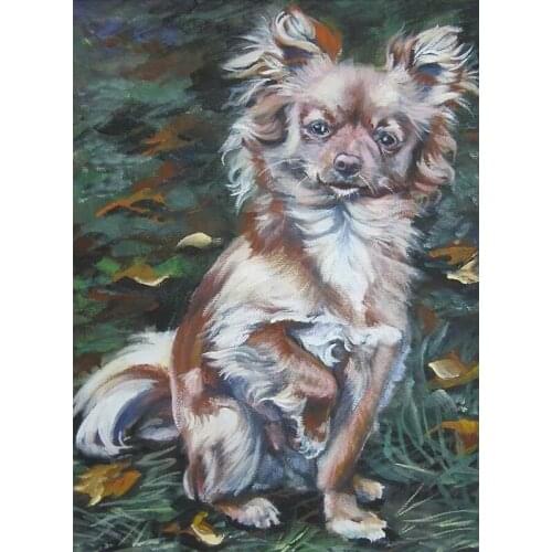 5D Diy Diamond Embroidery Cross Stitch Cute Animal Chihuahua Dog Full Square Mosaic Needlework Diamond Painting Sweet Home Decor