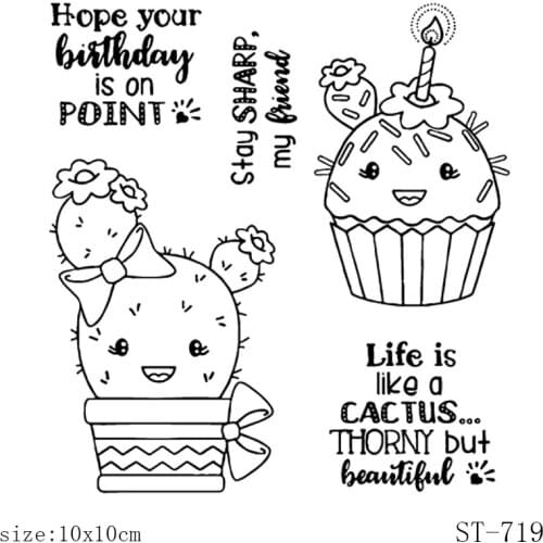 AZSG Birthday Cake Clear Stamps/Seals For DIY Scrapbooking/Card Making/Album Decorative Silicone Stamp Crafts