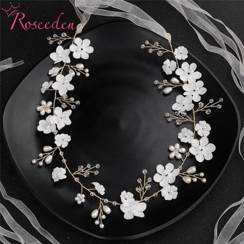Long Wedding Headband Belt Stunning Party Hair Jewelry Wedding Crown Floral Headpieces Bridal Tiara for Wedding RE3792