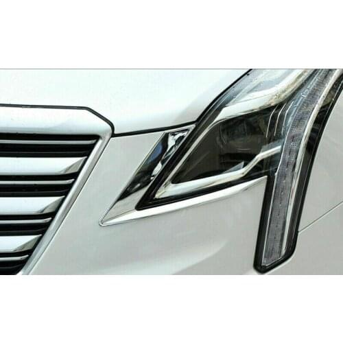 For Cadillac XT5 2016- 2020 Pair Chrome Front Head Light Eyebrow Cover Trim 2pcs Car modification Auto parts