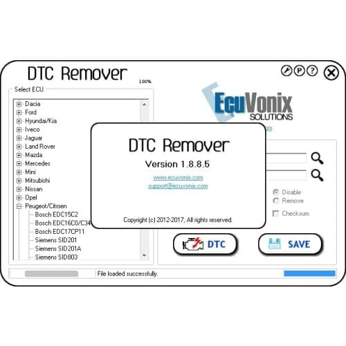 EcuVonix Full Pack (DTC Remover 1.8.8.5 +IMMO Universal Decoding 4.5+ EDC17 Checksum Calc +AIRBAG Universal Repair 3.8 (2018)