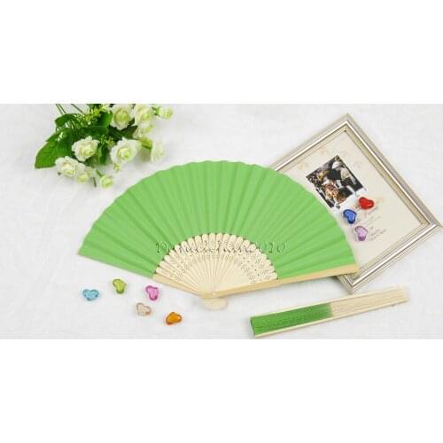 [ Fly Eagle ] Gift China Arts Collapsible Chinese Bamboo Fan Hand Green Fan Free Shipping