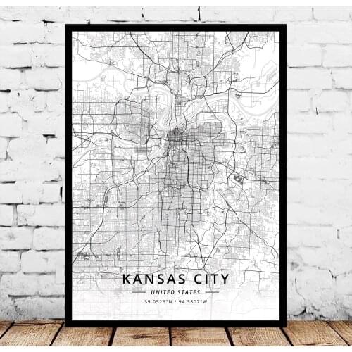 Kansas City MO KS Metropolitan Area USA United States of America Map Poster