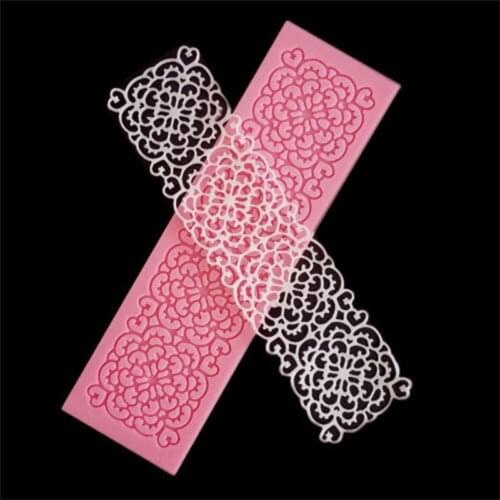 Lace Embossed Mat Silicone Mold Fondant Chocolate Candy Mold Kitchen Baking Tools Cake Decoration Accessories