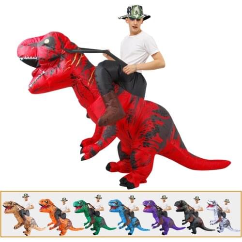 Hot Adult T-REX Dinosaur Inflatable Costume Walk Mascot Inflated Garment Suit Carnival Halloween Cosplay Costume for Men Women
