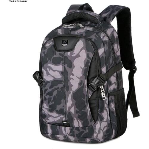 Mens Backpack Large-capacity Floral High-quality Oxford Cloth Outdoor Travel Mountaineering Bag Leisure Sports Youth Bag Black