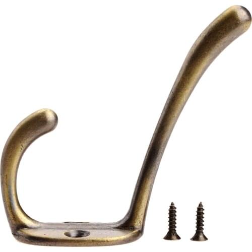 Wall Hook Retro double hooks Mount Hanger Bathroom Bedroom Closet Door Coat Hat Robe Holder Antique Bronze Metal 70*23mm