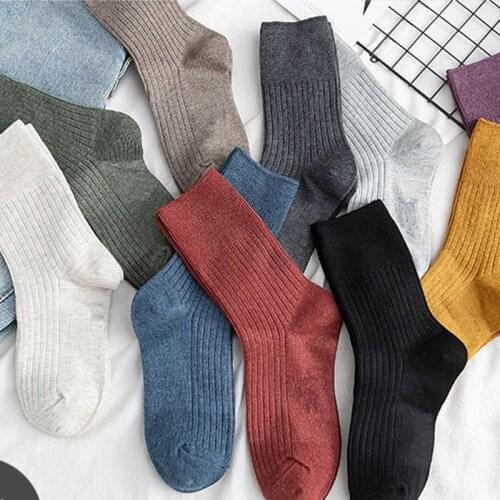 Woman Socks Fashion Brief Solid Color Women Socks 2021 Autumn New Non-slip Breathable Deodorant Comfortable Long Socks Women