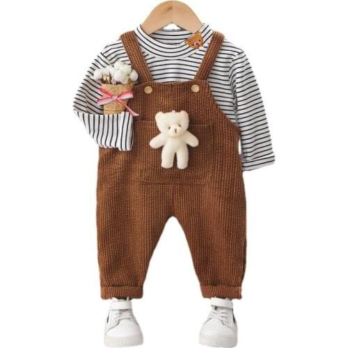 New Spring Autumn Baby Boys Girls Clothes Suit Children Fashion T-Shirt Overalls 2Pcs/Set Toddler Sports Costume Kids Tracksuits