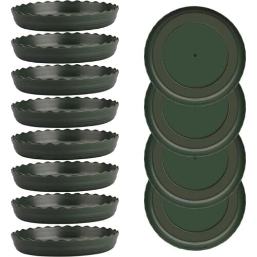 Flowerpot Tray Plastic Plant Saucer 12pcs Drip Base Outdoor For Indoor Desk Office Home Garden Heavy Duty Trays
