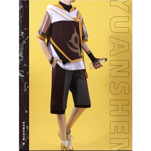 Hot Game Genshin Impact Traveler Aether Cosplay Costume Daily Fashion Clothes Amine Costume For Men Sizes S-XL 2021 New