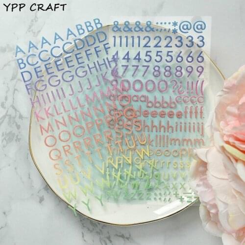 YPP CRAFT Gradient Letters Self- adhesive Pvc Sticker for Scrapbooking/ DIY Crafts/ Card Making Decoration