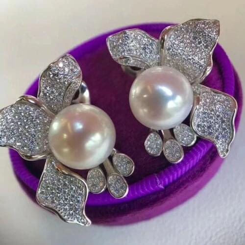 Butterfly 925 Sterling Silver Earrings Findings Mountings Settings Jewelry Parts Fittings for Coral Jade Agate Beads Crystal