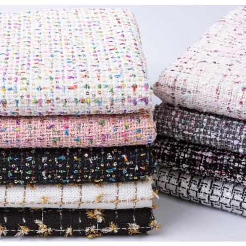 Wool Cashmere Weave Fancy Tweed Fabric for Women coat suit dress skirt clothing Winter Cloth DIY Sewing