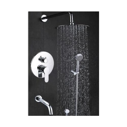 Bathroom Mixer Concealed Shower Faucet Three Functions Bath Shower Mixer Taps Wall Mount Brass Mixer Valve+Shower Arm+shower
