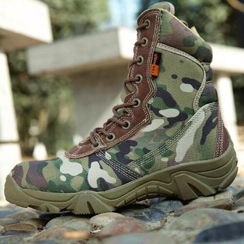 Tactical Military shoes Greenzone Woodland Camouflage Army Men boots Green